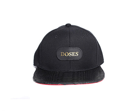 Doses Noir Snakeskin Strapback