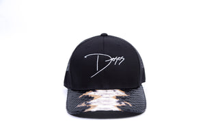 Doses Black Mesh Snakeskin Strapback