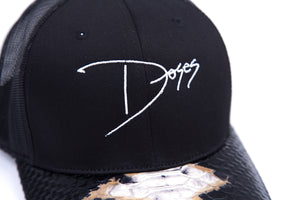 Doses Black Mesh Snakeskin Strapback