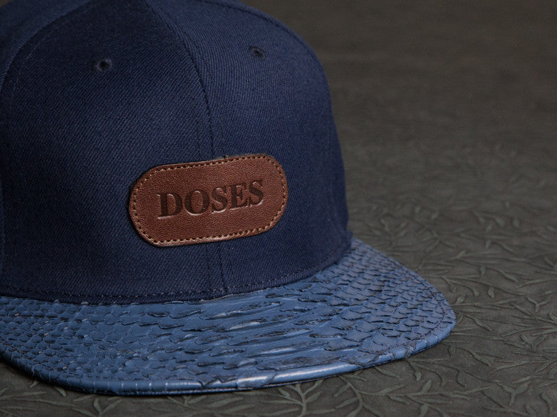 Doses Sapphire Ribbed Snakeskin Strapback