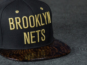 Brooklyn Nets Gold Edition Snakeskin Strapback