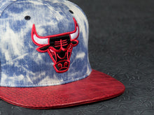 Chicago Bulls Acid Wash Denim Alligator Strapback