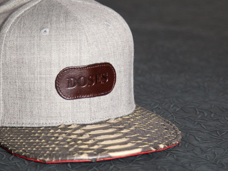 Doses Gray Ribbed Snakeskin Strapback