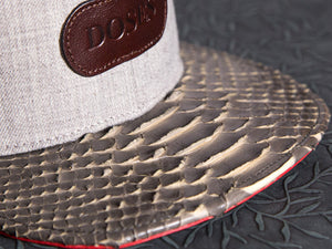 Doses Gray Ribbed Snakeskin Strapback
