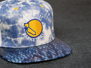 Golden State Warriors Acid Wash Snakeskin Strapback