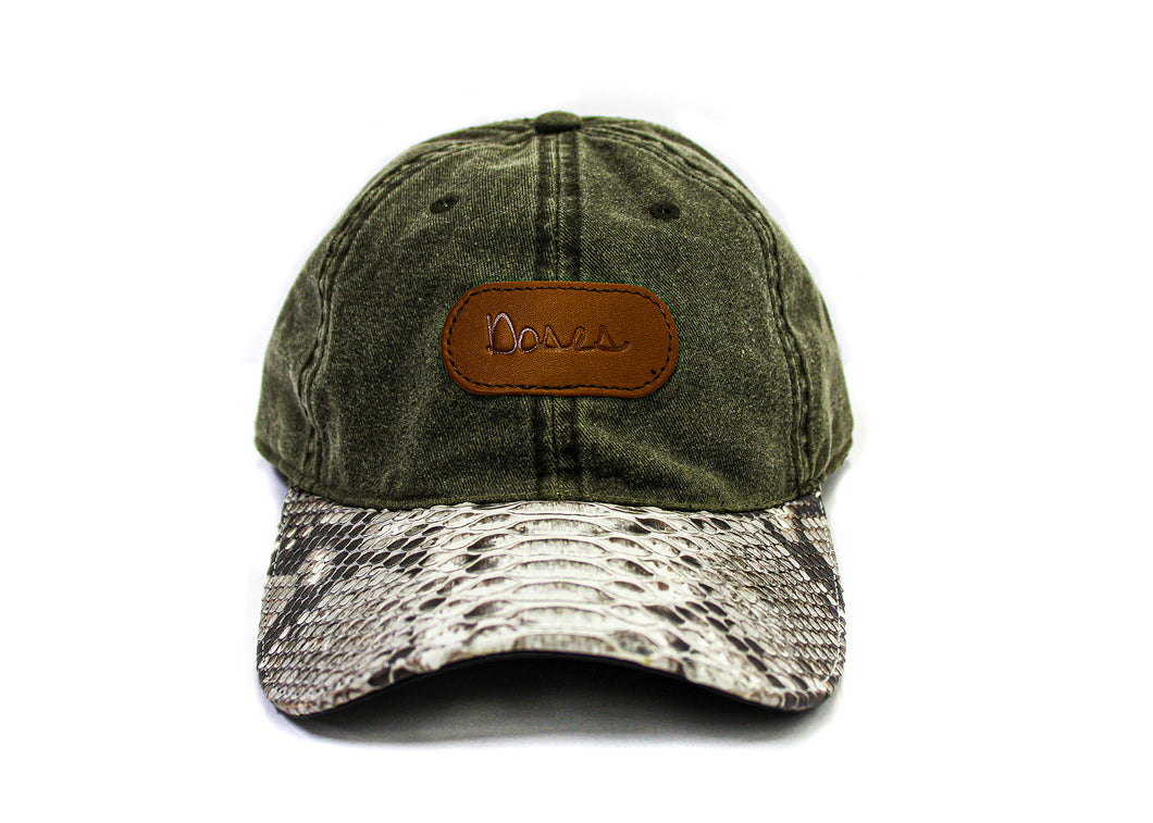 Doses Natural Olive Denim Python Strapback