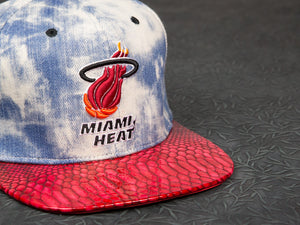 Miami Heat Acid Wash Snakeskin Strapback