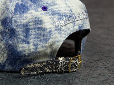 Los Angeles Lakers Acid Wash Denim Snakeskin Strapback