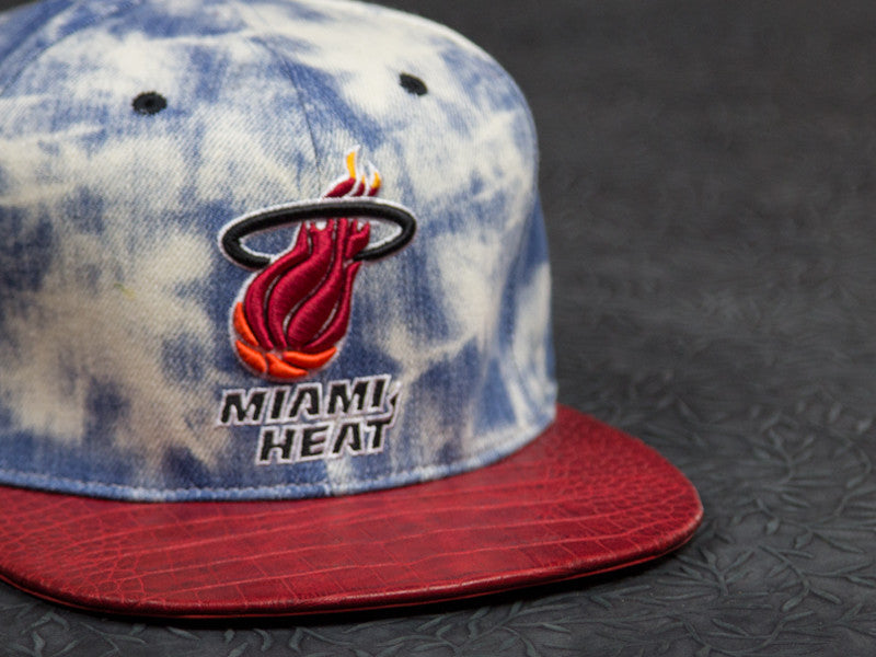 Miami Heat Acid Wash Denim Alligator Strapback