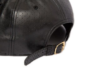 Doses Noir Perforated Snakeskin Strapback