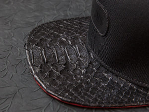 Doses Black Ribbed Snakeskin Strapback