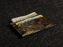 Olive Snakeskin Slip Wallet