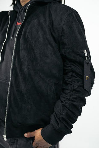 Doses Suede Leather Bomber Jacket