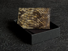 Olive Snakeskin Slip Wallet